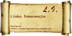Lisko Innocencia névjegykártya